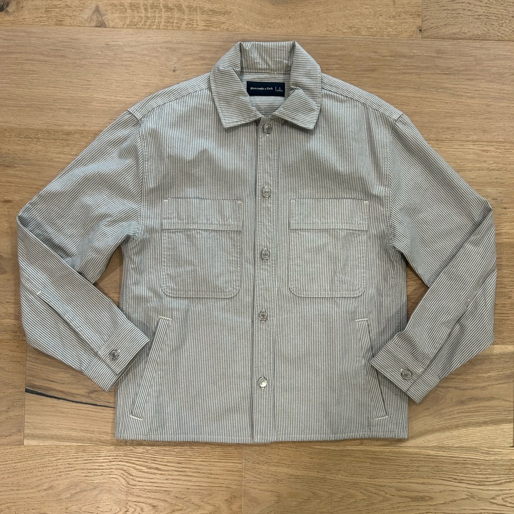 Abercrombie & Fitch Men's Railroad Gray Shirt Jacket